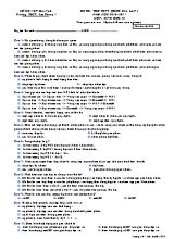 Đề thi thử THPT quốc gia lần I - Năm học 2016 - 2017 môn Sinh học 12 - Mã đề thi 245